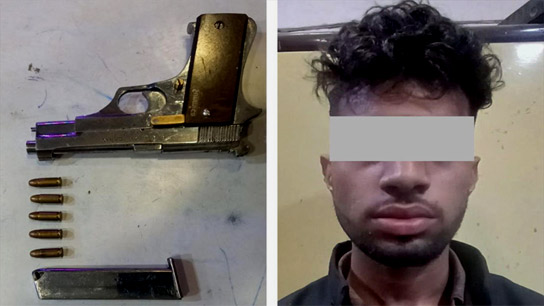 Man from Bihar arrested from West Chowbaga Anandapur for possessing pistol with magazine and cartridges
