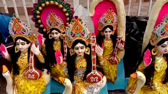 Two big Saraswati Pujas are being held in Siliguri this time