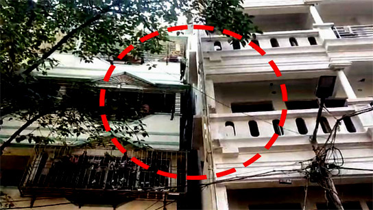 high rise building leaning in tangra