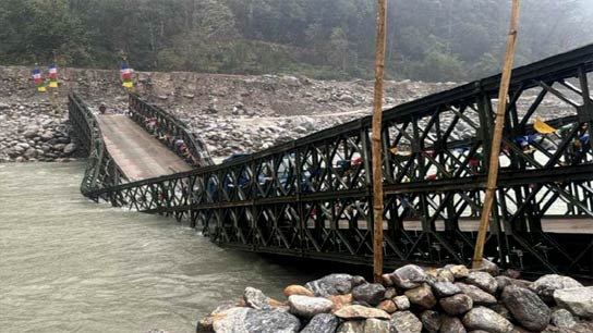 Bailey Bridge collapsed at North Sikkim