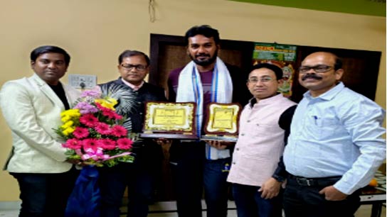 Balurghat Municipality Mayor Ashok Mitra Sumit Mahant felicitated
