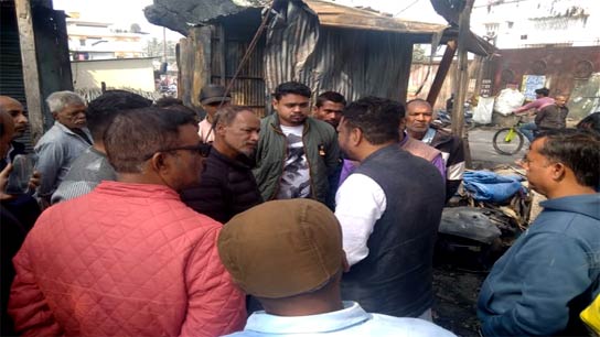 Observation of burnt shops
