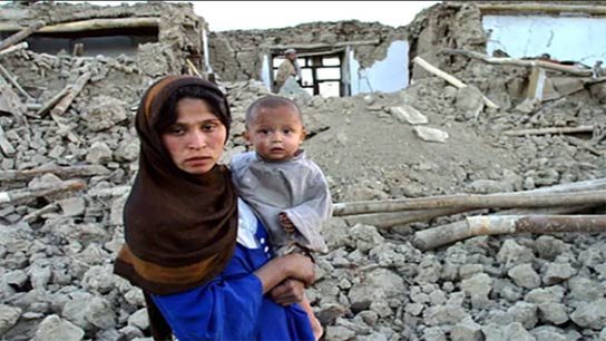 People come out of their homes in fear