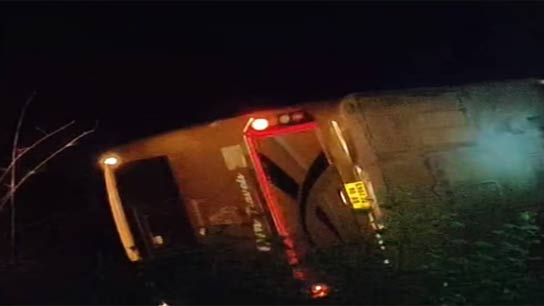 The bus involved in the accident was racing with another bus