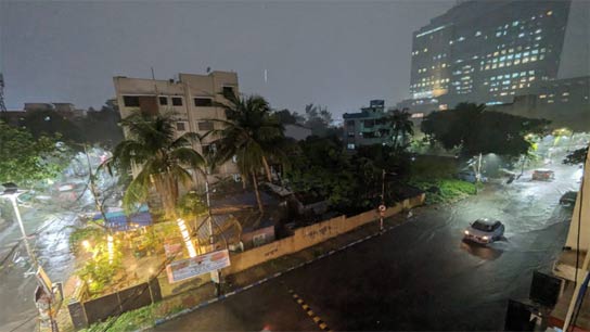 The sky over Kolkata has been covered in dark clouds since Thursday afternoon