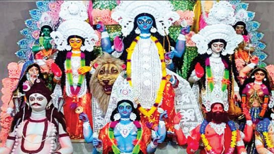 The landlord organized the Jaya Durga Puja at the Hattala on Baisakhi