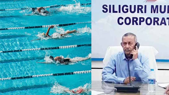 This is how middle-class people have to suffer when they go to learn swimming at the swimming pool near Kanchenjunga Stadium in Siliguri