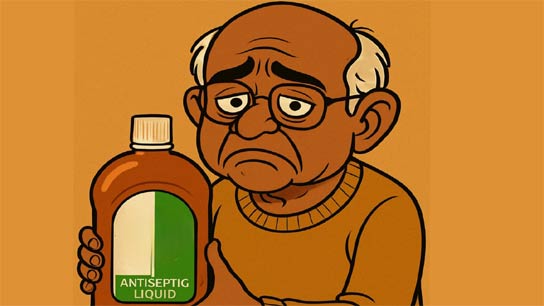 A 60-year-old man became seriously ill after accidentally drinking disinfectant liquid