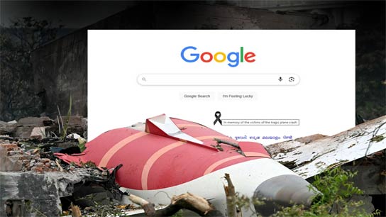 google adds black ribbon on homepage