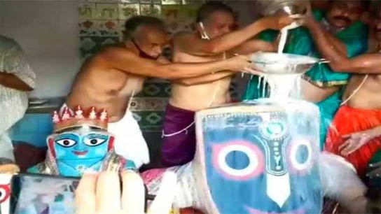 Preparations for Rath Yatra, Jagannath Dev's bathing procession underway