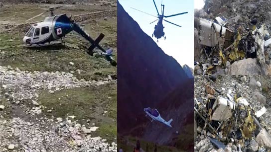 Helicopter crashed in kedarnath at least 5 dead 2 missing