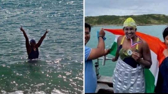 Swimmer from Medinipur Afrin zabi crossed the english channel in 13 hours