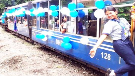 Guardrail collapsed after being hit by a lorry on the track of a toy train bound for New Jalpaiguri