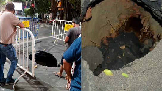 Massive Sinkhole in Kolkata Park Street Area Near Allen Park
