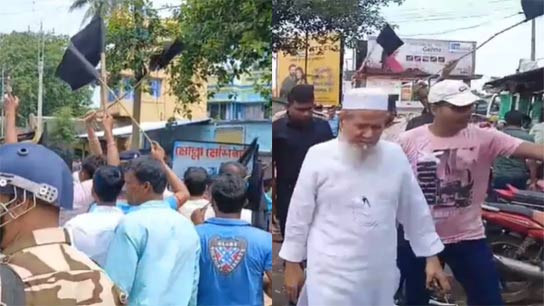 Some TMC Worker showing black flag to tmc minister siddiqullah chowdhury