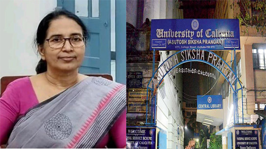 Trinamool Students' Council leaders set up a stage outside the university gate on College Street and made strong statements against the Vice-Chancellor