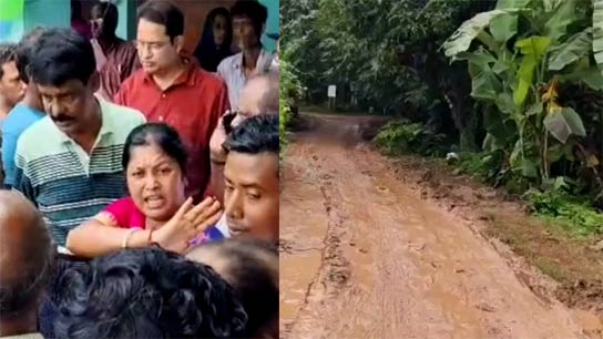 Locals express anger in front of MLA at the start of the 'Amader Para Amader Samadhan