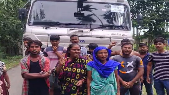 Dhupguri Allegations of sand smuggling in a car with Air Force stickers