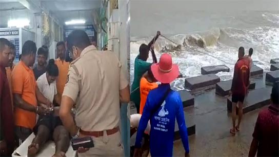 A tourist died while bathing in rough waves in Digha, another hospitalized