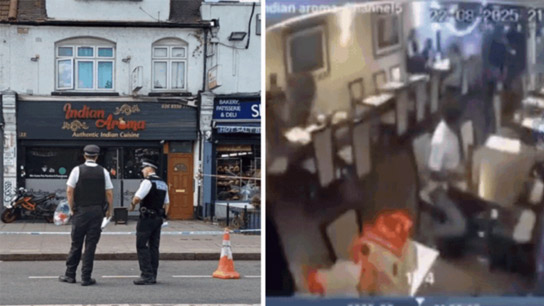 indian restaurant in london set on fire in arson attack