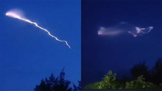 Mysterious light over the sky in Digha