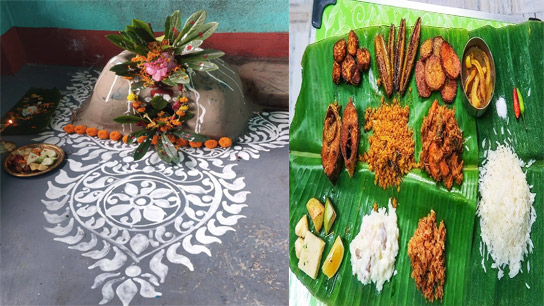 According to tradition, food cooked on the last night of the month of Bhadra is eaten on the first day of Ashwin