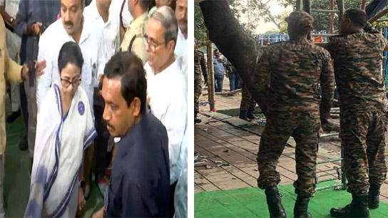 West Bengal CM Mamata Banerjee reaches Gandhi Statue as Army attempts to remove stage