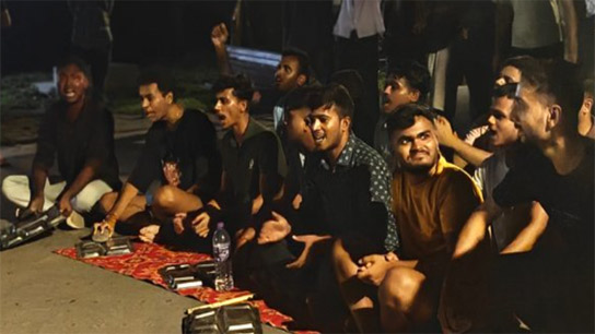 A tense situation arose on the North Bengal University campus on Sunday night over water demands
