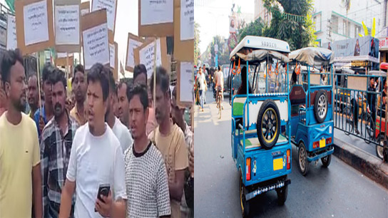 Auto drivers vent anger against Toto drivers in Siliguri