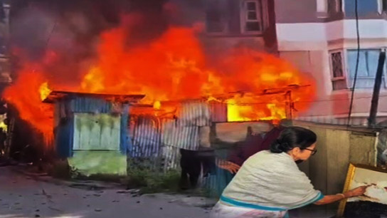 Mamata painted a picture of Kanchenjunga in Lal Kuthi, the house was burnt down