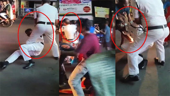 Drunk, falling on the road! Viral Dashami night traffic inspector's feat