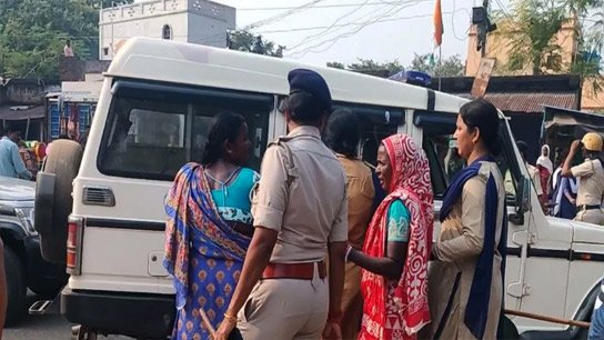 Police break up roadblock after police officer accused of molestation
