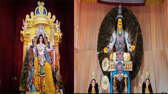 Theme from the past; Bustling Kartik Puja in Banshberiya, Hooghly