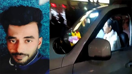 Some person is showing protest infront of Mamata Banerjees convoy in north 24 Pargana