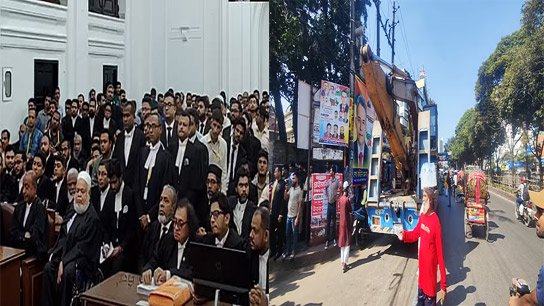 A mob with three bulldozers entered Dhanmondi; the verdict has begun