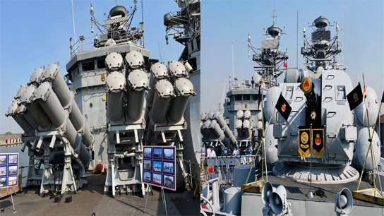 INS Khanjar and INS Kora standing at khidderpore