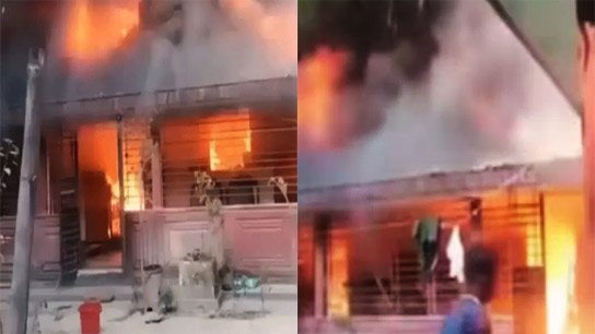 Another Minority Hindu Attack in Bangladesh, Hindu Teacher's House Set on Fire in Sylhet