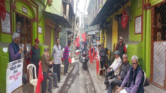 CPI(M) market meeting in Chatubabu Bazar area of ​​Ward No. 26 of Shyampukur-2 Area Committee, Kolkata