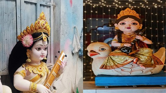 This time, demand for 'cute' Saraswati idols is high, not old or themed idols