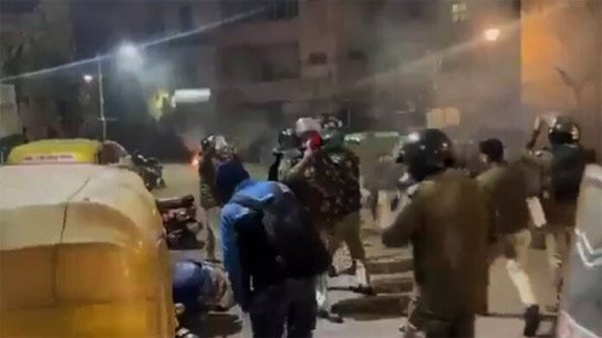 Bricks rained down on police in mosque compound at midnight! Battleground capital