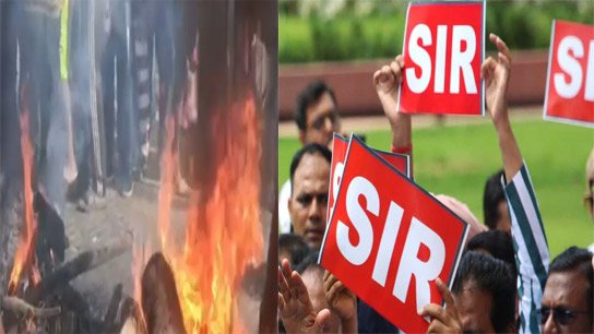 Protest in Basanti over allegations of harassment at SIR hearing