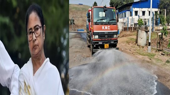 Chief Minister's meeting venue must be kept dust-free, Kolkata Corporation sends sprinkler vehicle to Singur