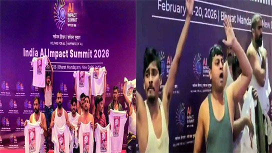 BJP Slams Congress over shirtless protest at AI Impact Summit