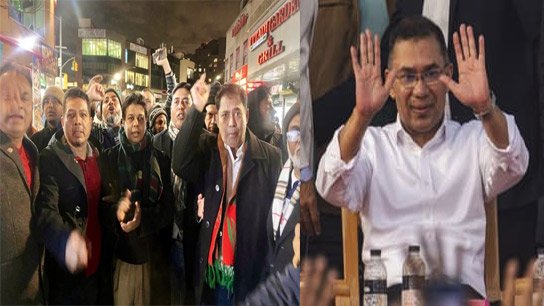 Victory rally on the streets of New York after BNP's big win