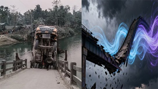 After Cooch Behar, now it's Alipurduar! A bridge collapsed into the river in front of a dumper driver's eyes
