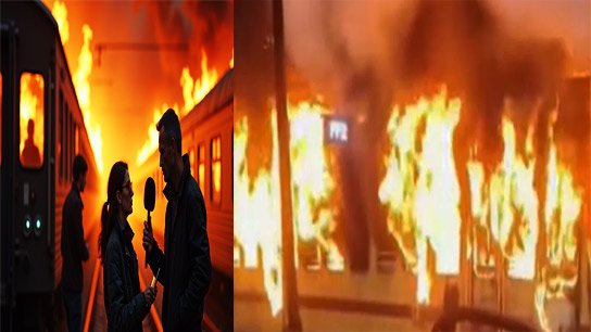 Train is burning! Horrific incident at 7 am; Train from Katwa at 6:05 am today