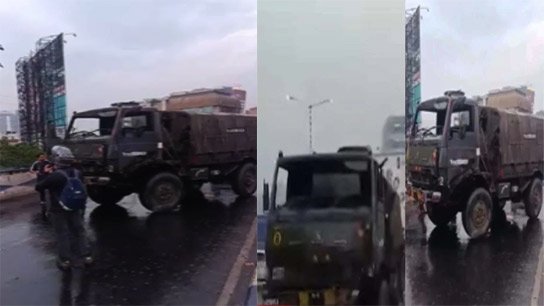 Horrific accident at 7 am on the Ma Ural bridge! Army truck involved in major accident