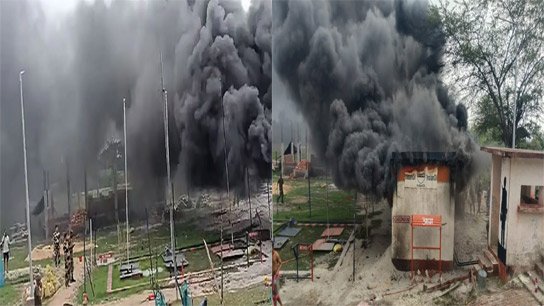 Fire breaks out at BSF camp in Hingalganj ahead of elections! Soldier dies