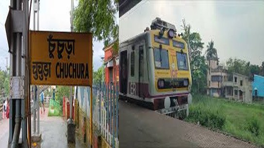 Down Burdwan-Howrah local stopped at Chunchura station due to brake binding