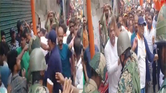 Baton charge begins in BJP-Trinamool clash in Howrah